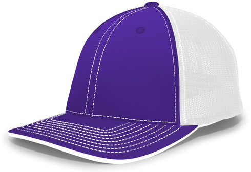 Pacific Headwear Trucker Flexfit® Cap, Size L/XL (404M), Color 'PurpleWhite'